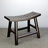 Rutschfester, schwarzer Holz-Badhocker, wasserdicht, Dusch- und Spa-Sitz für ältere...