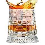 Whiskyglas – Kristall-Whiskyglas | Drehbarer Trinkbecher Aus Kristallglas, Um 360 Grad Drehbarer...