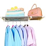 BAOYOUNI Erweiterbar Kleiderschrank Schrank Regal Stange Kleiderbügel Organizer Heavy Duty Metall...