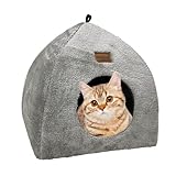Whiwhi Katzenhöhle für Drinnen Katzenzelt mit Waschbarem Plüschkissen Weiches und Flauschiges...
