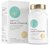 Cosphera Haar-Vitamine - Hochdosiert mit Biotin, Selen, Zink, Folsäure, Hirse Samen Extrakt - 120...
