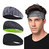 Sport-Stirnband 3 Pack, LATTCURE Herren Stirnband, Schweißband, Stirnband Anti Rutsch, für...