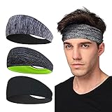 Sport-Stirnband 3 Pack, LATTCURE Herren Stirnband, Schweißband, Stirnband Anti Rutsch, für...