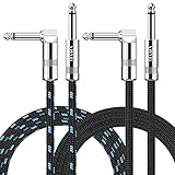 Sovvid Gitarrenkabel, 10FT 2er-Pack Instrumentenkabel Viertelzollkabel E-Gitarrenkabel, 1/4...