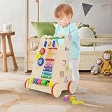 Joyz Lauflernwagen Holz, Natur, Multifunktionale Baby Walker Lauflernhilfe für Kinder ab 1 Jahr,...