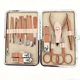 Maniküre Set, 18 Stücke Pediküre Nagelset Nageletui Nagel Schere Set, Nagelknipser Etui aus...