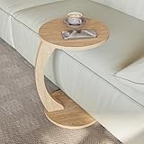 sugodesign Beistelltisch mit Rollen, Kleiner Couchtisch C Form, stylischer Sofatisch in schöner...