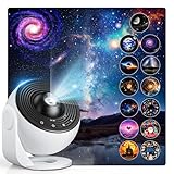CAKLIK Sternenhimmel Projektor mit 13 Stück Filmscheiben, Geräuscharmer LED-Planetarium Galaxy...
