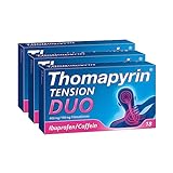 Thomapyrin TENSION DUO bei Kopfschmerzen, mit Ibuprofen und Coffein, 3 x 18 St.,...