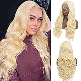 BESTUNG Glueless Wigs 613 Blonde Lace-Front-Perücke für Damen, 61 cm lang, natürlich gewellt,...