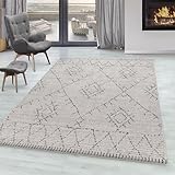 SIMPEX Kurzflor Teppich, Berber-Design, Teppich Beige, 160 x 230 cm, Teppich Boho-Stil, Teppich...