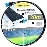 RB&G Beregnungsschlauch Bewässerungsschlauch / Sprühschlauch 20m schwarz inkl. Anschlüsse /...