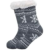 Belloxis Kuschelsocken Wintersocken Herren Warme Flauschige Dicke Hüttensocken Haussocken mit...