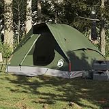 Kuppel-Campingzelt 2 Personen Olivgrün, Wasserdichtes 185T Polyester Outdoor Zelt mit E-Anschluss,...