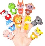 10 Stücke Tierische Fingerpuppen Set Süß Kleinen Puppen Gummi Badespielzeug Geschenk für Kinder