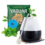 Set Zubehör für Mate Tee mit Probe 50g | Yaguar | Mate Becher, Bombilla | Anregung | Gereifter...
