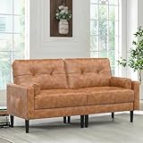 Aotumm Ciort Sofa 2 Sitzer, Modernes Sofa mit Dicken Polstern, 2 Kissen, Bequemes Ledersofa mit 2...
