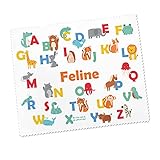 Striefchen® Brillenputztuch für Kinder mit Wunschnamen - schöne kindliche Motive (Tier ABC)