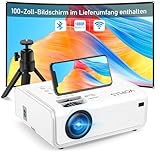 Smart Beamer【Elektrische Keystone 6D/4P】 VOPLLS Elektrische Fokus 22000 Lumen Beamer 4K...