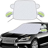 Kerizher Frontscheibenabdeckung, Auto-Windschutzscheibenabdeckung mit 2 Haken & 2...