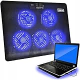Retoo Laptop Kühlpad mit 5 Lüfter Led 12-15 Zoll Cooling Pad für Verhindere Überhitzung,...