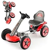 DREAMADE 12V Elektroauto Gokart mit LED-Licht & EIN-Tasten-Start-Funktion, Kinder Elektro Kart mit...