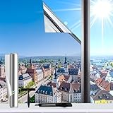 Evofensteere (Silber 44.5X200cm) UV-Schutz Sonnenschutzfolie Fenster innen oder außen,Selbstklebend...