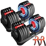 HAKENO 2x24kg/40kg Verstellbare Hanteln 15 in 1 Hantelset Einstellbare Platzsparende Hanteln,...