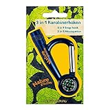 3 in 1 Karabinerhaken Nature Zoom mit Taschenlampe und Kompass