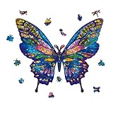 GLOBLELAND Holzpuzzle Erwachsene 120 Teile Holzpuzzles Schmetterling Wooden Puzzle Unregelmäßige...
