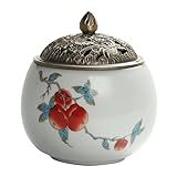 XYUERU Knoblauchtopf Mit Hohlem Deckel,Knoblauchtopf aus Keramik,Zwiebeltopf for Theke,Zwiebel...