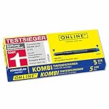 ONLINE Kombi-Tintenpatronen, Universal-Patronen, kompatibel mit allen gängigen Füllern, auch...
