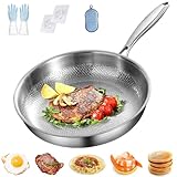Qiamia Titanium Hammered Pan Pro, Durable, Scratch-Resistant Nonstick Frying Pan with Lid, It...