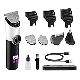 KLGFI Haarschneidemaschine Set, 5 In 1 Profi Haarschneider Herren, LCD Anzeige Haartrimmer Clipper...