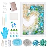 WEBEEDY DIY Resin Seeglas Kunstset Resin Sea Glass Wave Frame DIY Wave Sea Glass Resin Kit Mit...