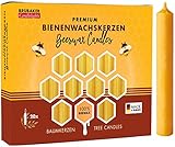 BRUBAKER 20er Pack Baumkerzen 100% Bienenwachs Weihnachtskerzen Pyramidenkerzen Christbaumkerzen...