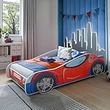 KOBI Kinderbett Spider Bat Car | Mehrfarbig | Thema Spiderman Batman Superheroes | Kinderbett Jungen...