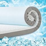 Kühlende Matratzenauflage, 7,6 cm, Twin XL, Eisseide mit Gel-infundiertem 40D-Memory-Schaum,...