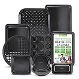 Nutrichef Backform Set 10-Teilig Antihaftbeschichtet, inkl. Springform, Kuchenform, Pizzablech,...
