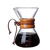 MIATTCLD Pour Over Kaffeebereiter, 400ml/13.4oz Borosilikatglas Kaffeekanne, Kaffeemaschine mit...