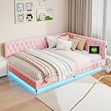 WSOFZMO Sofa Bett 140x200, Tagesbett 140x200cm, Jugendbett 140x200, Kinder Polsterbett Schlafsofa...