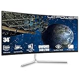 LC Power 34 Zoll UWQHD Curved Gaming Monitor, 100Hz, 3440 x 1440 Pixel UltraWide Quad HD, White,...