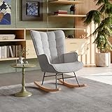 MOTUZP Schaukelstuhl Sessel Relaxsessel, Stillsessel, Stoff aus Plüsch, Wohnzimmersessel...