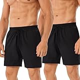 HOPLYNN 2er Pack Sporthose Herren Kurz mit Reißverschlusstasch Sport Short Laufhose Schnell...