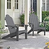 LUE BONA Adirondack Stuh 2er Set,Wetterfester Adirondack Chair aus Kunststoff,mit Becherhalter,...