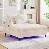 Soweiz Sofa, weicher Chaiselongue-Liegesessel mit seitlichen Getränkehaltern, USB-Anschlüssen,...