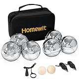 6 Boule Set Boule Kugeln mit 2 Holzkugeln, 2 Abstandsmesser, 1 Boules-Kugel Magnetvorrichtung &...