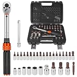 Rainllon Drehmomentschlüssel Fahrrad 1/4'' 5-25 Nm Torque Wrench 32 Stück Klein...