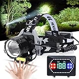 Bud K Wiederaufladbare LED-Stirnlampe, 120000 Lumen Superhelle Stirnlampe Taschenlampe mit...