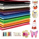 Deepton Bastelfilz, Filz zum Basteln 30 x 20cm, Bunter Filzstoff, Super Weich Filzen Starterset,...